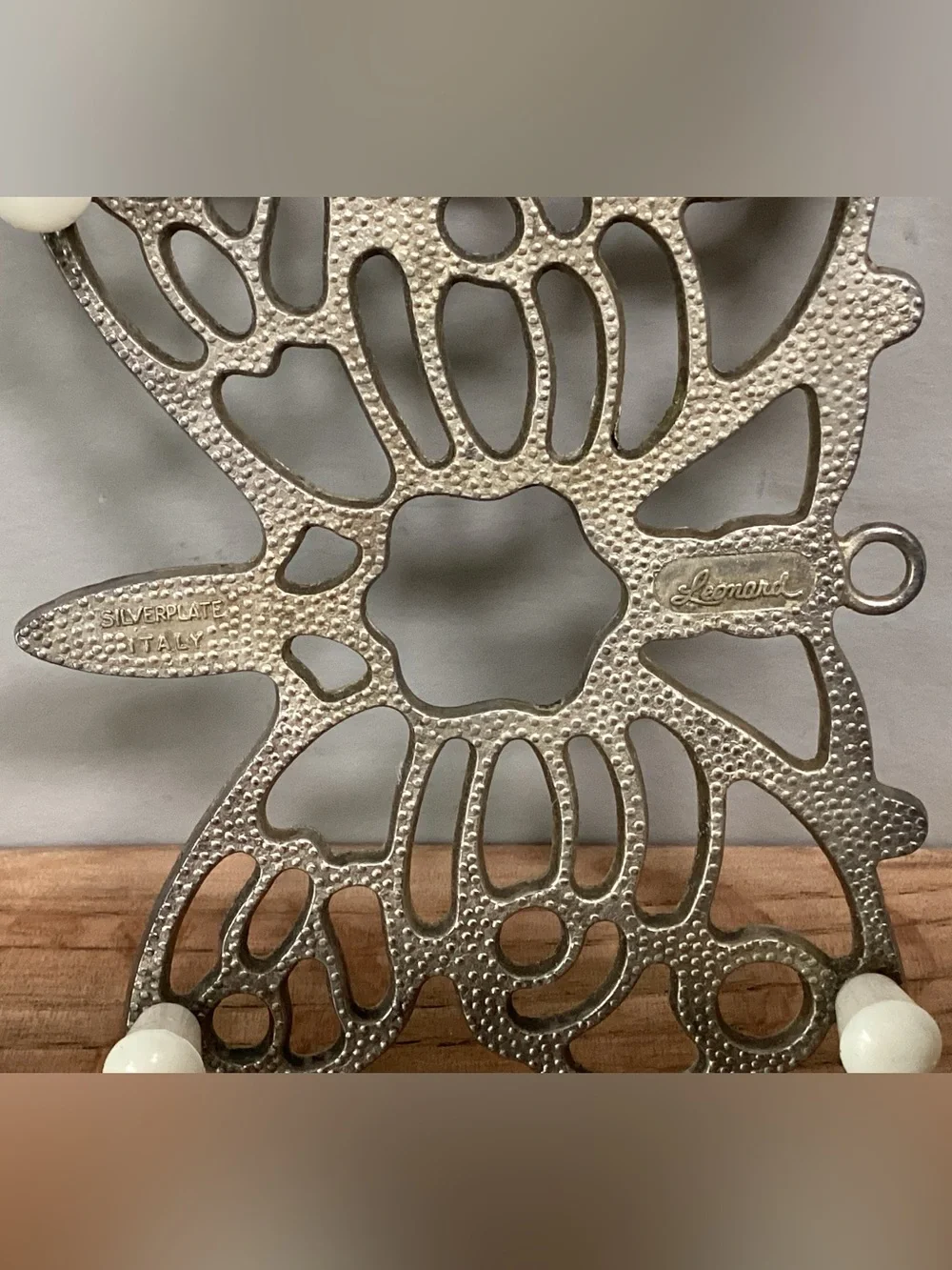 ⚫️ Vintage - Leonard Silverplate Butterfy Trivet - Wall Hang Decor - Italy